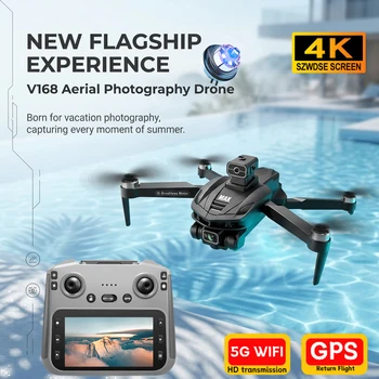 Nuovo Drone V168 Pro MAX 2026 con Doppia Fotocamera HD 8K, GPS, WIFI 5G, FPV 360° °   Drone Quadricottero RC con Evitamento Ostacoli e Motore Brushless