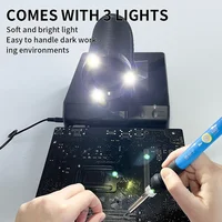 LUXIANZI Fume Extractor Smoking Instrument With LED Light 220v Activated Carbon filter Sponge Solder iron Smoke Absorber 2