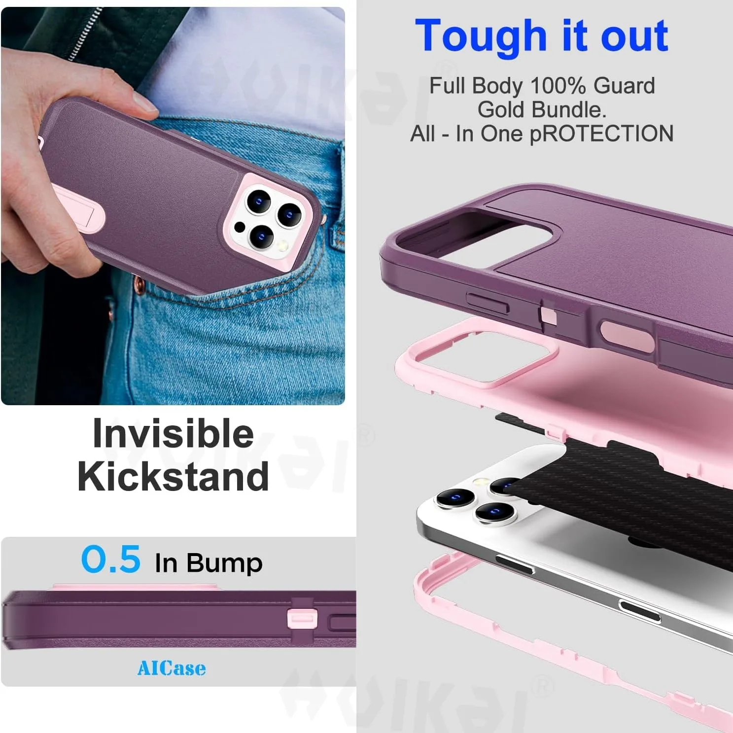 Heavy Duty Shock Absorption Full Body Protective Silicone Rubber Case