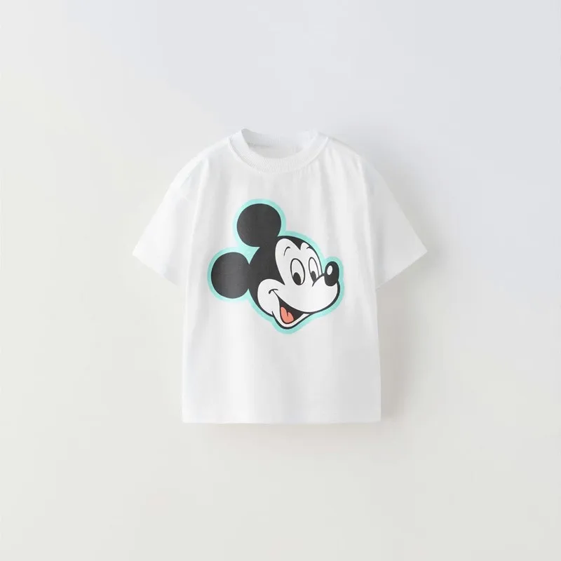1-6Age Boys Cartoon Short-sleeved Tops Summer New Style Costume Girls Children Cotton Trendy Costume Donald Duck Print Tshirt 3