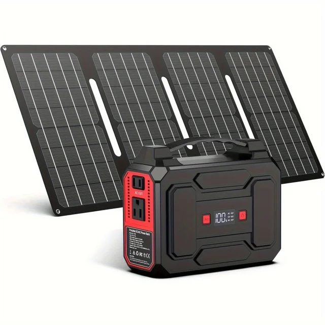 100W 146Wh Portable Power Station With 40W Foldable Solar Panel Charger 1
