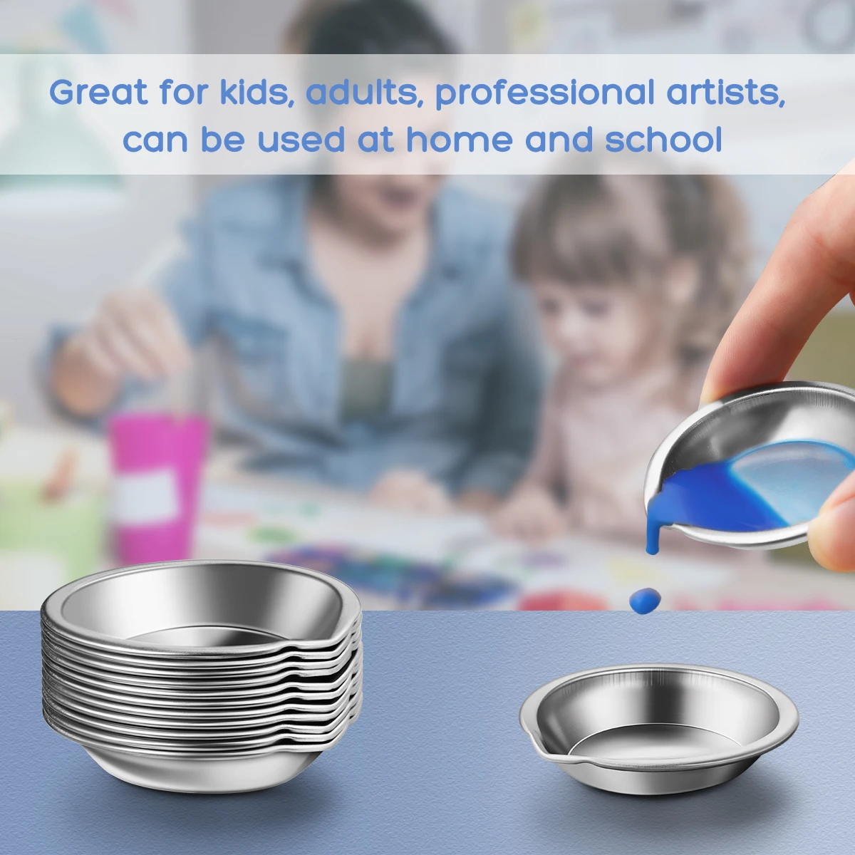 Cabilock 12pcs Stainless Steel Painting Color Practical Simple Metal Color Student supplies for Home Store