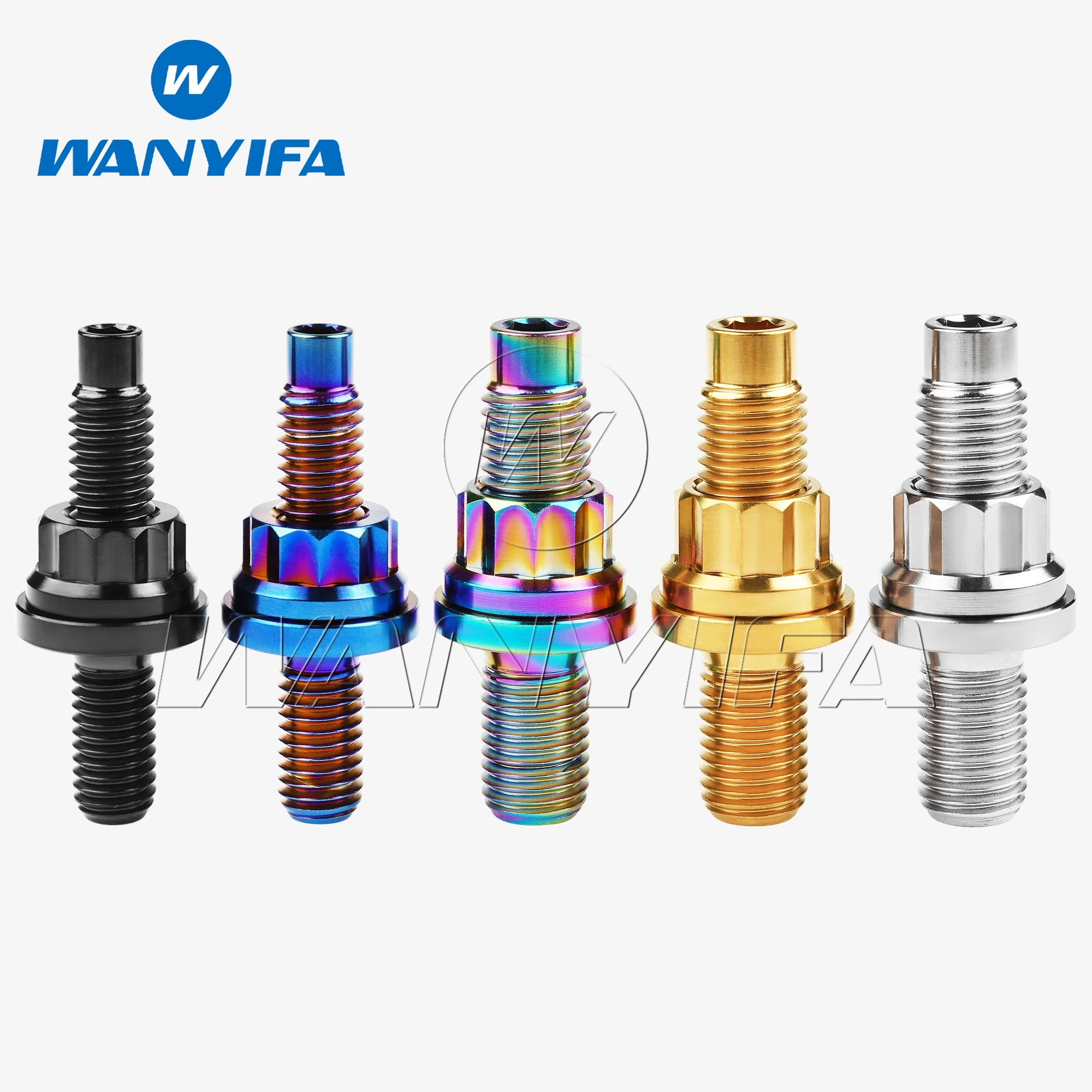 Wanyifa-parafusos de Titânio m8 M10 Parafusos Hexagonais Passo 125 mm Porcas de Flange Arruelas Planas para Tubo de Escape de Motocicleta