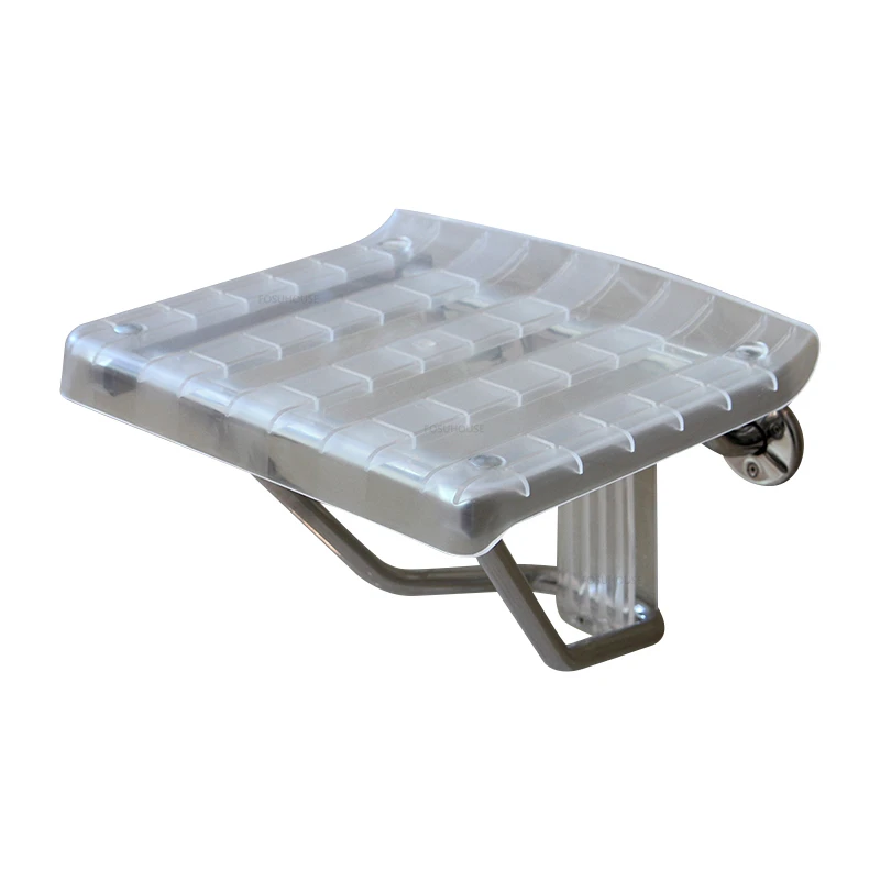 Stainless Steel Wall-mounted Shower Seats Folding Bath Chair Home Barrier-free Bathroom Chair Creative Porch Shoe Changing Chair 5