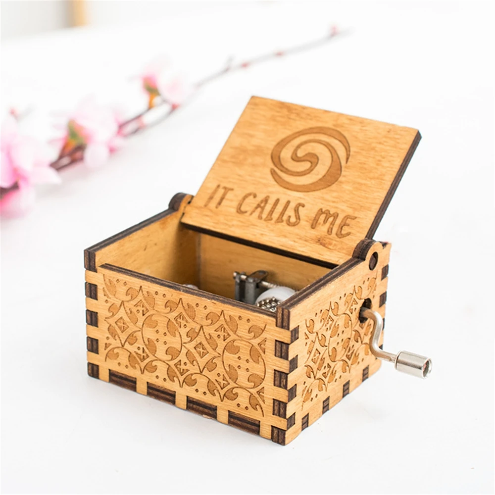 Wooden Hand Cranked Music Box, Moon River, La Vie En Rose, Twinkle Twinkle Little Star, Valentine's Day Gifts to Girlfriend 5