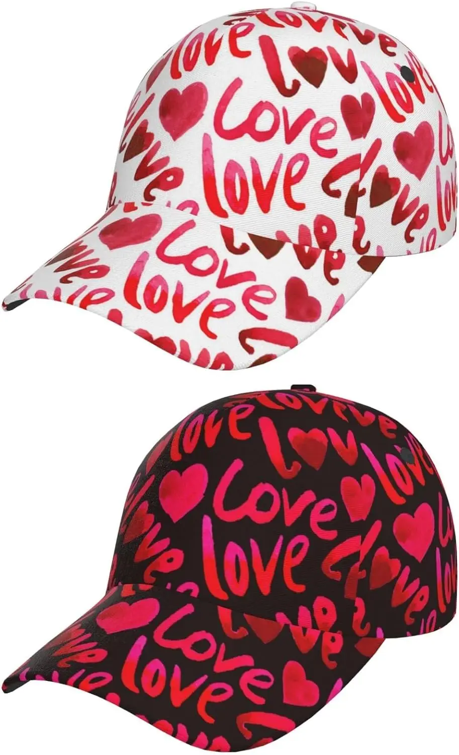 

PCS Valentine's Day Hearts Baseball Cap Women Men Adjustable Cute Couple Snapback Baseball Hats for Valentines