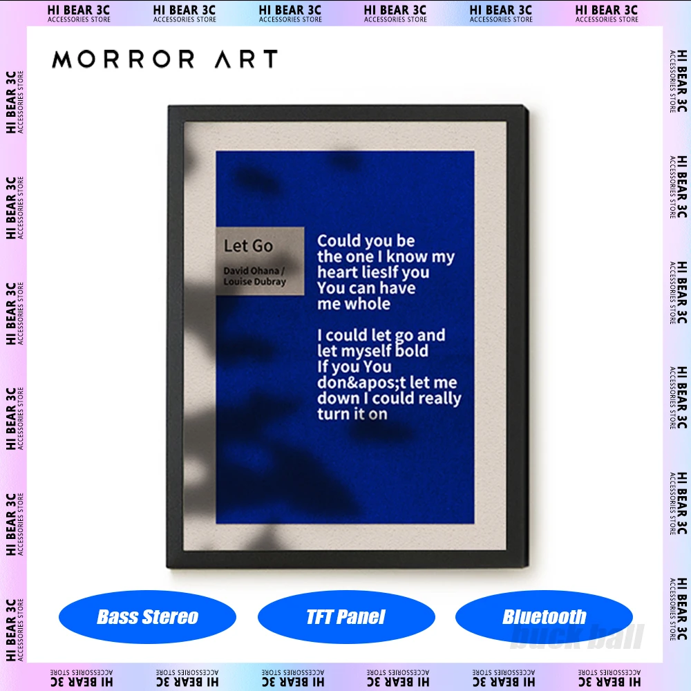 

MORSOR ART T2 Mural Lyrics Speaker TFT Panel Oil Painting Speakers Bluetooth Audio HIFI Bass Stereo Home Wall Hanging Decoration