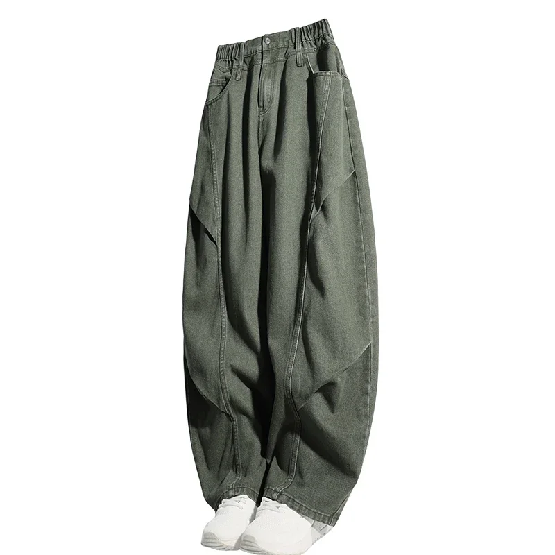 사계절 등산 하이킹 편안하고 통기성 좋은 트렌디한 다용도 청바지 패셔너블한 루즈핏 커브드 나이프 팬츠