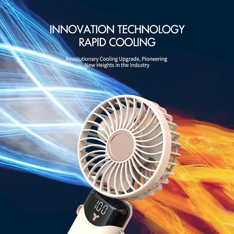 Mini Handheld small Fan Portable Portable silent office Desk studentOn Dormitory charging Outdoor Hand Holding Fan small - Image 2
