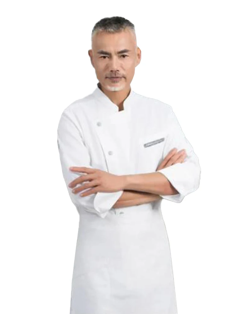 

Cake Shop Cafe Mens Chef Jacket Hotel Cook Coat Canteen Catering Long Sleeve Work Clothing Restaurant Kitchen Cooking Uniform