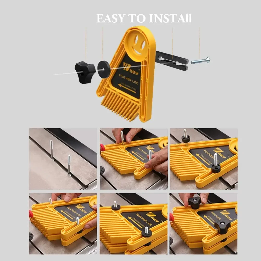 フェザーロックボードセット テーブル用 木工のこぎり 彫刻機 ダブルフェザーボード マイターゲージ 木工用 木工用フェザーボード2点セット 調節可能な木工安全装置テーブルソー 固定