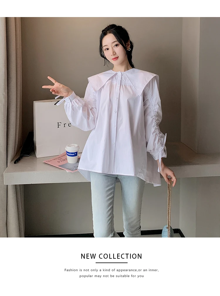 Camisas de maternidad de manga larga para mujer embarazada, blusas