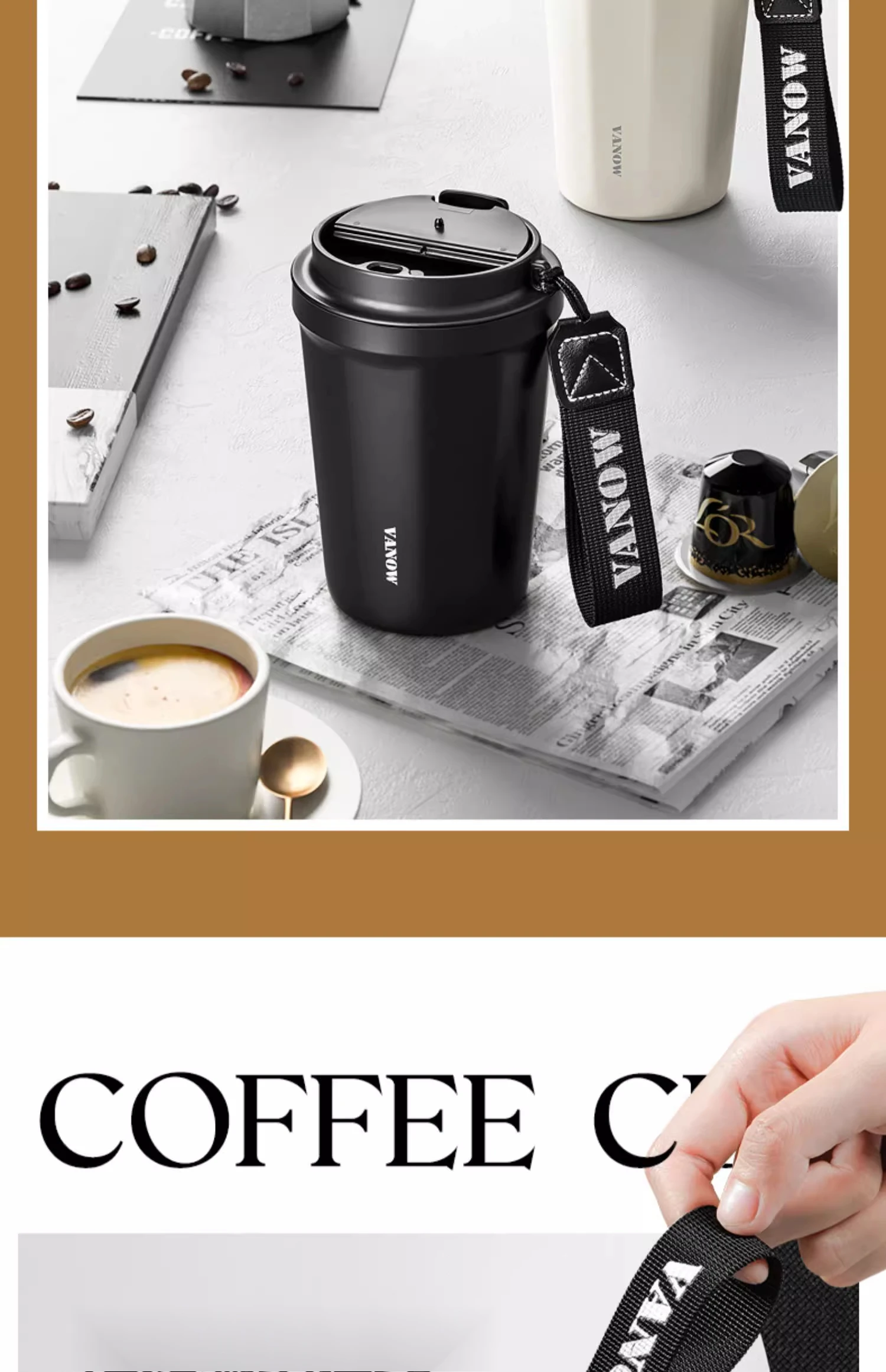 Vanow – tasse isolante à café britannique, capacité pour étudiant, homme et femme, haute beauté, Style Ins, accompagnement en céramique_voghion.com