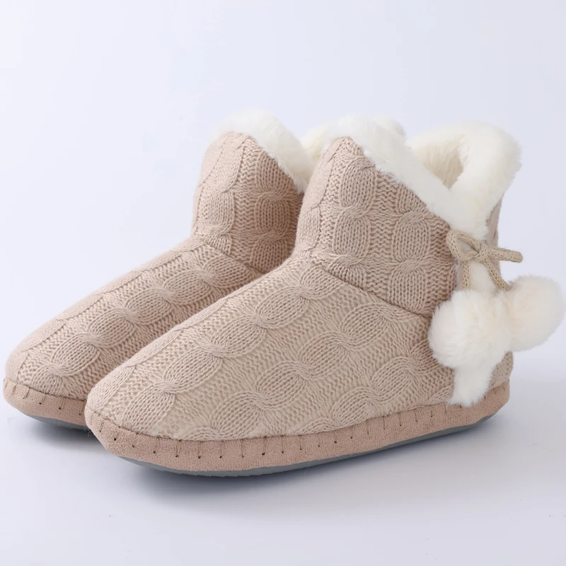 Shevalues Winter-Schneestiefel mit Plüschfutter für Damen, modische Hausschuhe, flacher Boden, gemütliche Stiefeletten, pelzige, warme Outdoor-Baumwollstiefel – Detail 8