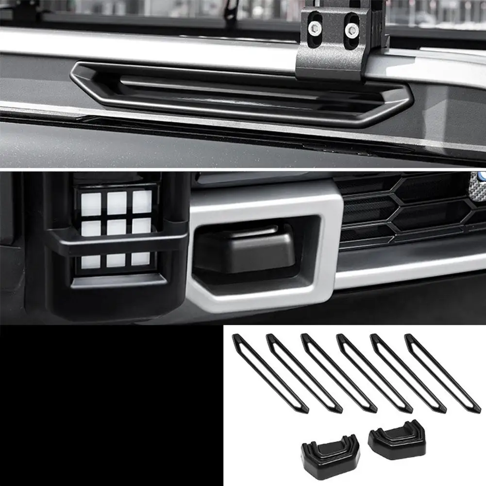 8-Piece Carbon Fiber Style Roof Rack Decorative Cover Set
