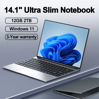 NEW 14.1'' Slim Office Laptop Windows 11 Intel i7-7500U 12GB RAM 512GB 1TB SSD Intel ATOM X7 1920*1080 Office Study Computer PC 1