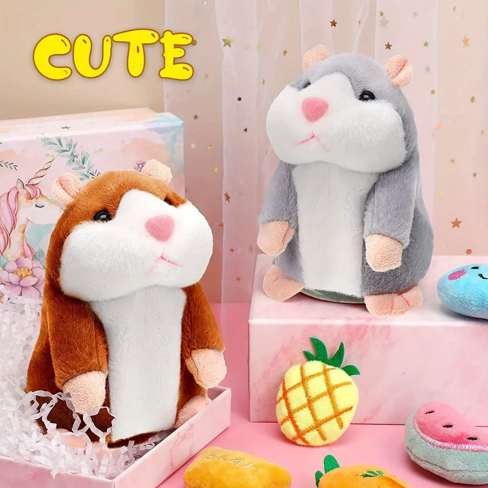 Talking hamster stuffed plush animal toys for children gifts 15cm plush toys hamster toy