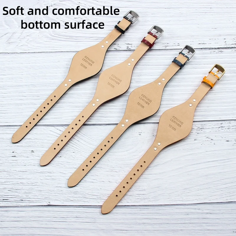 Elegant 18mm Leather Watch Strap with Pin Buckle - Women's Bracelet Watch Accessory