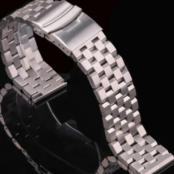 Sleek Stainless Steel Watch Band Bracelet - 22mm (Silver)