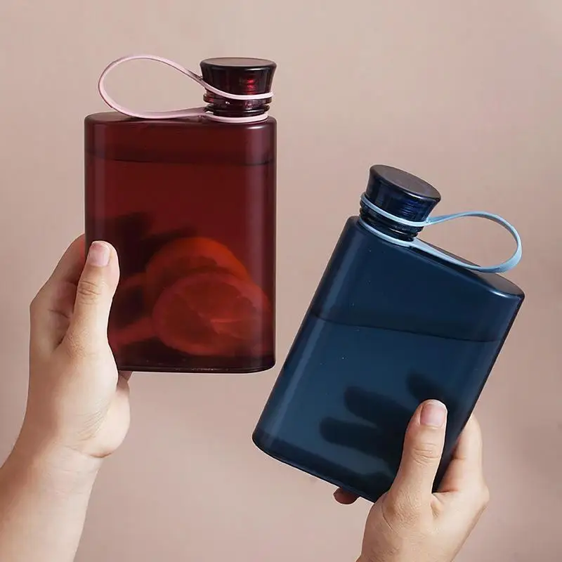 A5 Paper Water Bottle BPA Free Plastic Flat Water Cup Travel Flat Bottle Portable Sport Notebook Pad Drink Bottles Drinkware
