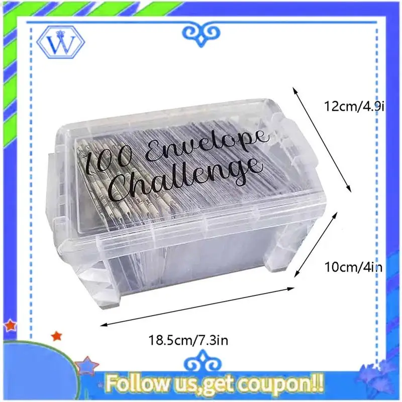Easy To Use 100 Envelopes Money Saving Challenge Budget Planning Handbook Mastering The Progress With Storage Box For Repay