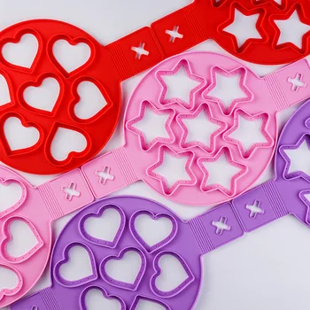 다기능 케이크 베이킹 몰드, 실리콘 러브 오믈렛 케이크 몰드, DIY 다공성 팬케이크, 가정 커플 요리 선물, 인기 제품, 4-7 홀