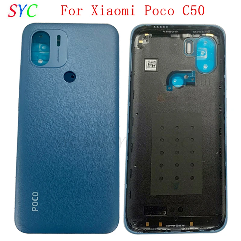 

Задняя крышка батарейного отсека, корпус для Xiaomi Poco C50, задняя крышка с логотипом, запасные части