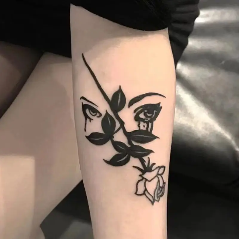 

Искусственная татуировка для женщин и мужчин, роза, искусственная татуировка, наклейка, временная рука, водонепроницаемая татуировка, татуировка, фестивальные аксессуары, hotwoman