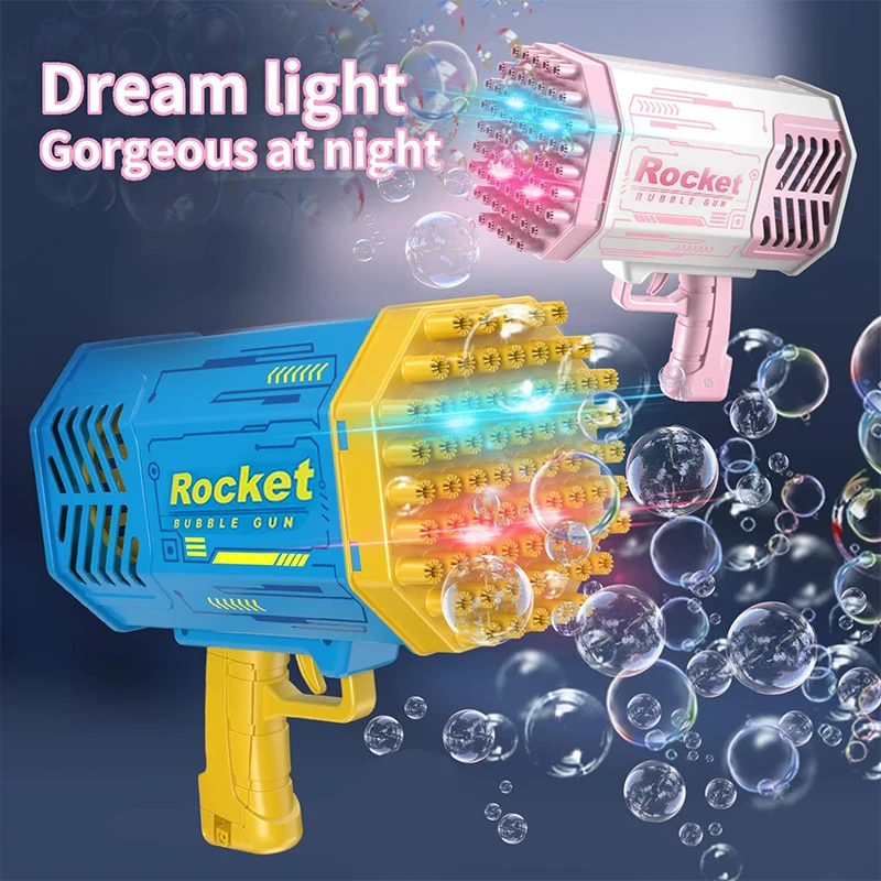40Holes Electric Bubble Gun Automatic Gatling Bazooka Bubble Machine With Light Children Outdoor Soap Bubble Blowing Toys 5