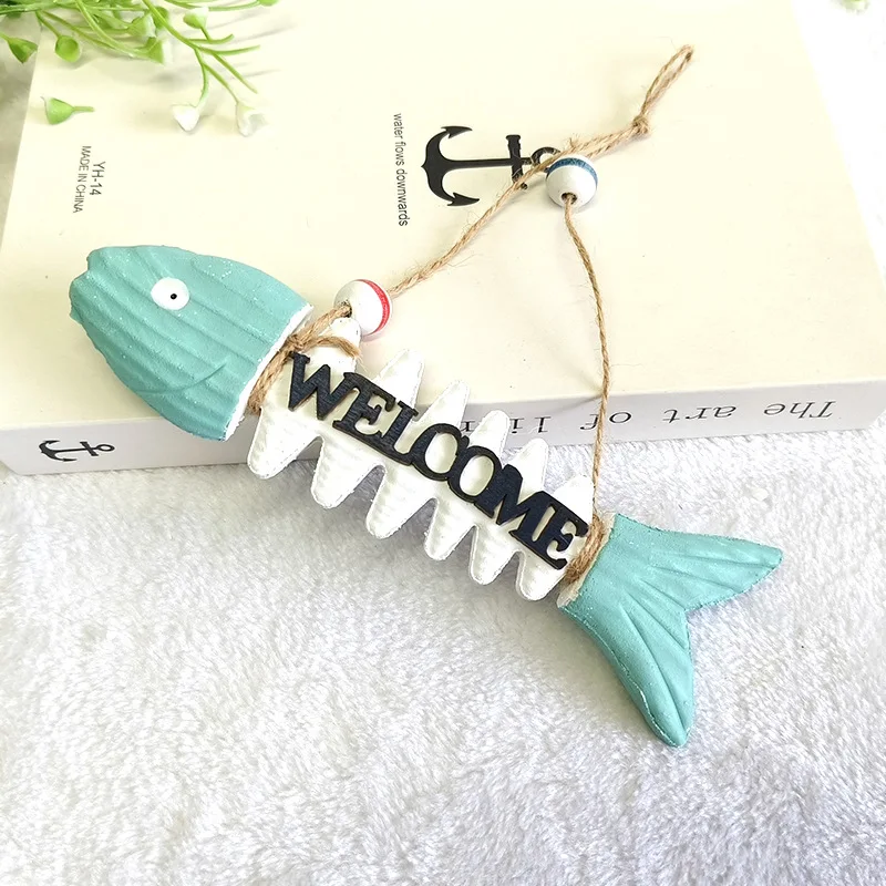 크리 에이 티브 Fishbone 수지 알파벳 벽 장식 펜던트 물고기 뼈 장식 지중해 스타일 홈 장식 장식품