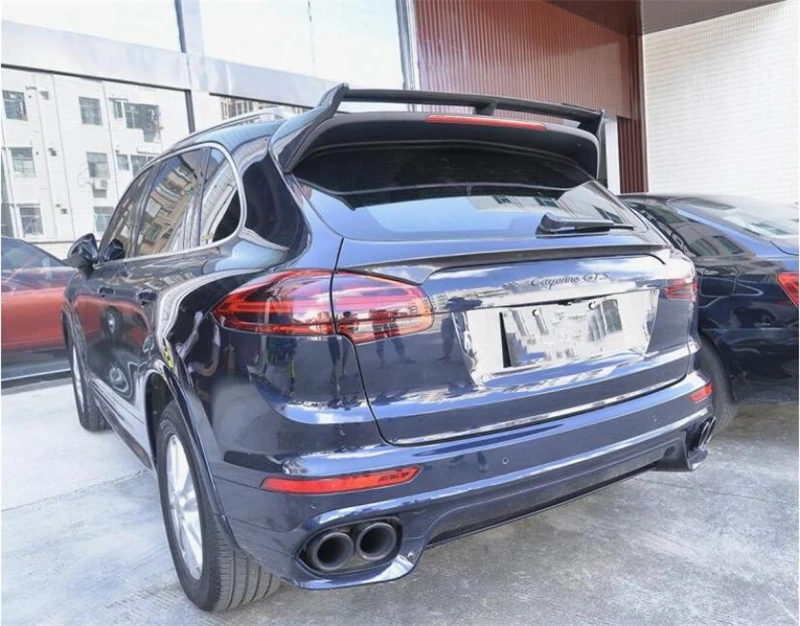 For Porsche Cayenne 985.2 GTS S 2015 2016 2017 Real Carbon Fiber Spoiler High Quality Rear Wing Trunk Door Top Roof Splitter - - Racext 43