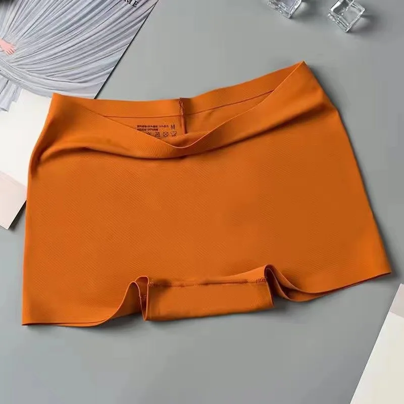 Women's Ice Silk Traceless Underwear Pure Cotton Crotch Antibacterial Flat Corner Safety Pants