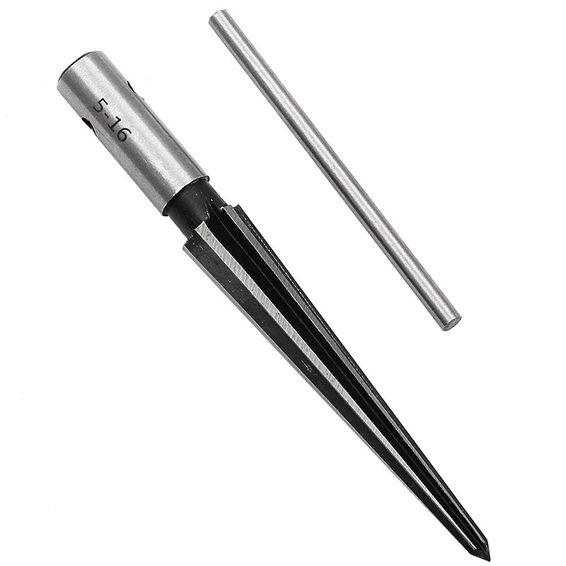 3-13/5-16mm Tapered Hole Reamer 1:10 T Handle Taper Manual Reamer Chamfer Tapered Wood Reaming Tool Cutting Core Drill Bit