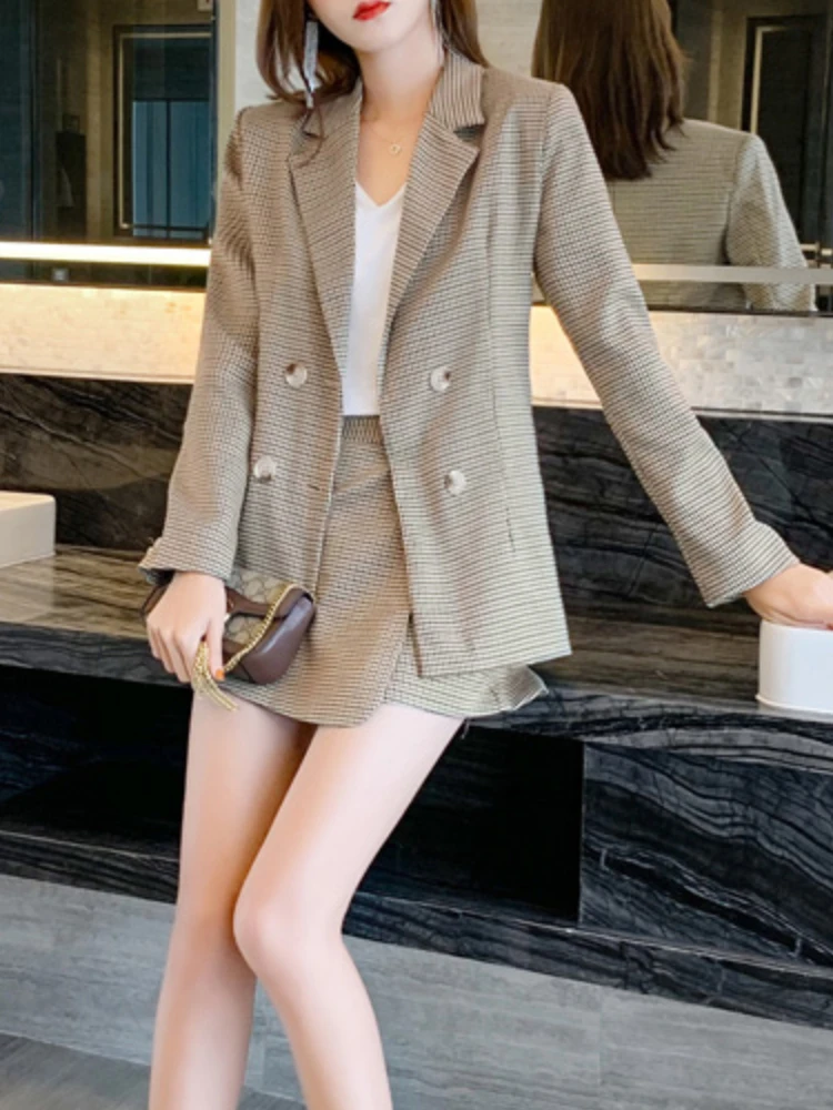 

Korean Loose 2 Piece Women Short Set with Blazer Summer Elegant Jackets+Shorts Casual Office Ladies Suits Femme Fashion Outfits