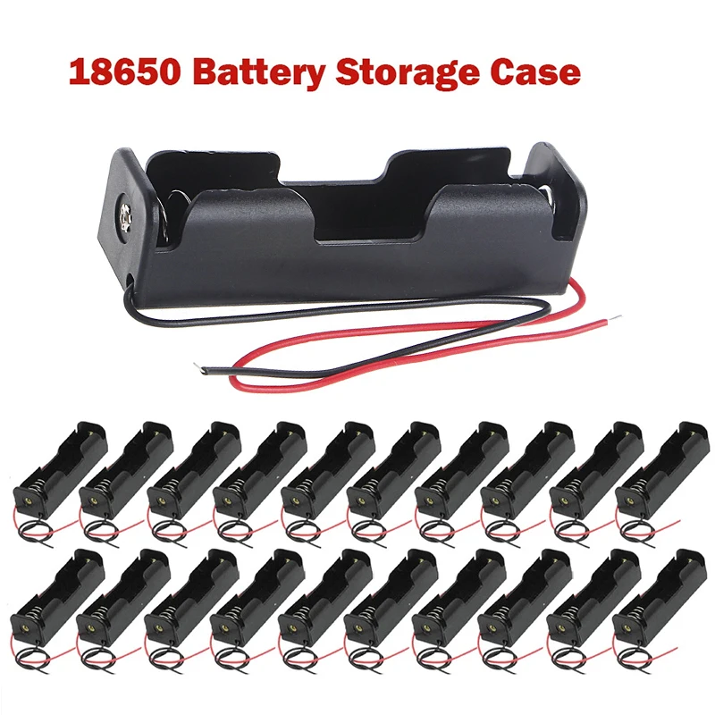 10Pcs 18650 보조베터리 케이스 1 슬롯 포트 DIY 배터리 컨테이너 와이어..
