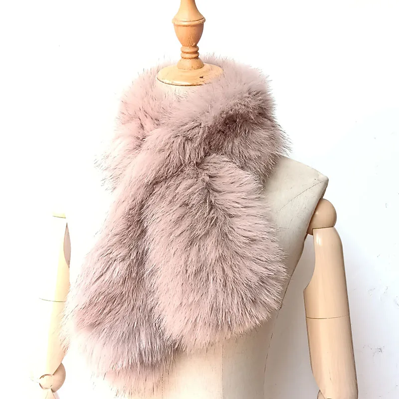 

Женский Зимний вязаный шарф из натурального Лисьего меха, Женский Теплый Новый толстый шарф из 2022 натурального Лисьего меха, женский меховой глушитель