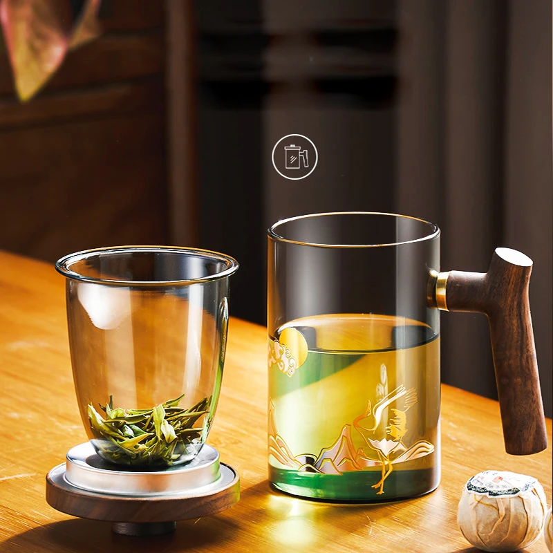 Glass Tea Infuser Reusable Wooden Tea Infuser Glass Design Tea Strainer for  Puer Tea Cup Mug Herb Kitchen Accessories - AliExpress