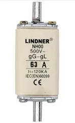 

Fuses: LINDNER NH00 NT00 63A 500V 120KA 7999.0637 / NH00 NT00 50A 80A 100A 125A 160A 500V 120KA 7999.0507-1607 gG/gL