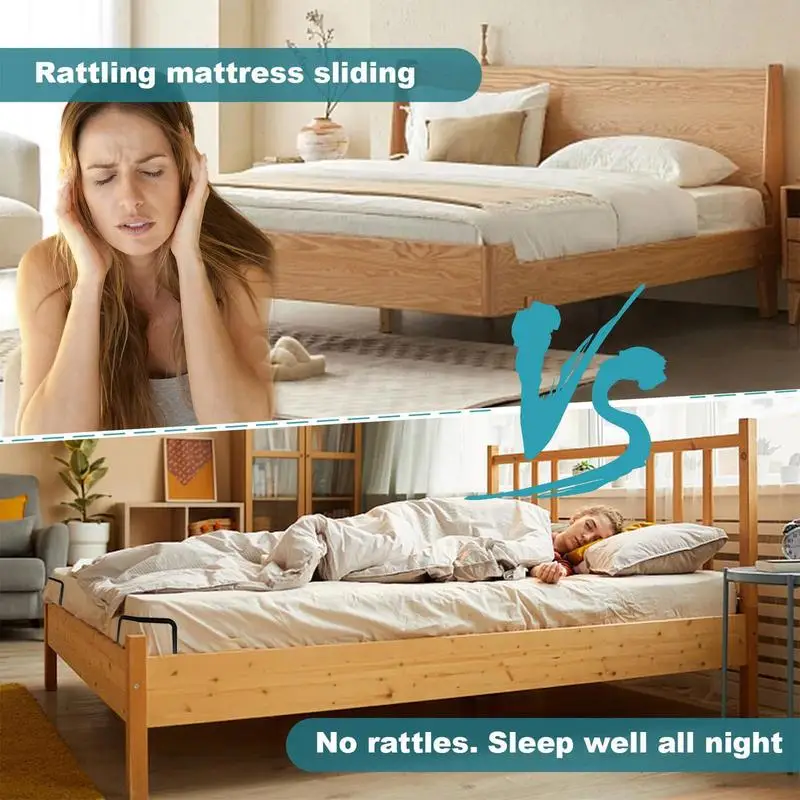 Mattress Grippers 2 pcs Mattress Corner Retainer Metal Mattress Slide Stopper Rods Bar Stable Non-Slip Frame Holder For Home Bedroom