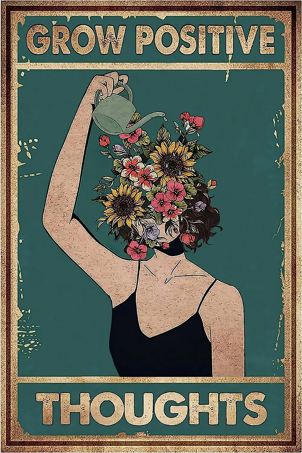 

Вывеска «Позитивные мысли» в подарок для женщин, подростков, бохо, дома, офиса, растений, комнат, Декор стен 8X12 дюймов (969)