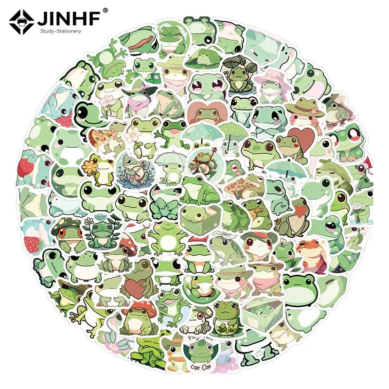 

100pcs Cartoon Cute Frog Graffiti Waterproof Sticker Creative Decorative Decal Refrigerator Water Cup Guitar Helmet Wholesale