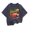 Potdemiel Summer Kids T-shirt Short Sleeve Top Cartoon Cars Pixar Lightning McQueen Printed Boys Clothes Baby Tops 2-10 Years 3