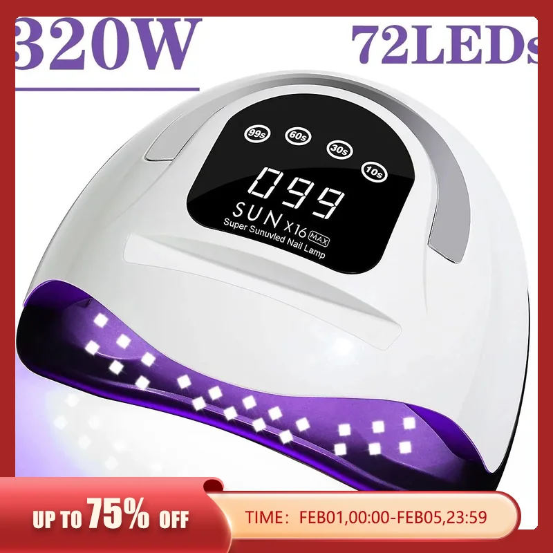UpgradeBigPower320W72LEDsUVLEDLampforNailsWithFourTimer