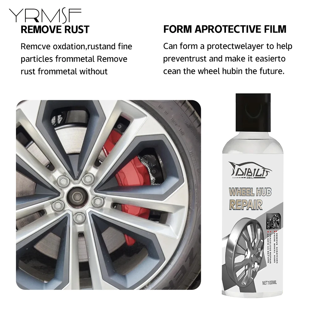100ml Car Wheel Rim Cleaner Dust Remover Auto Detailing Powerful Iron Remover for Cleaning Wheels and Tires Moto Car Accessories
