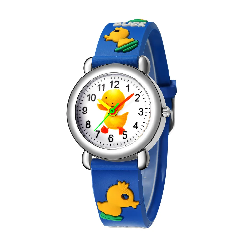 cute sweet silicone band Duck style Children's cartoon watch 3