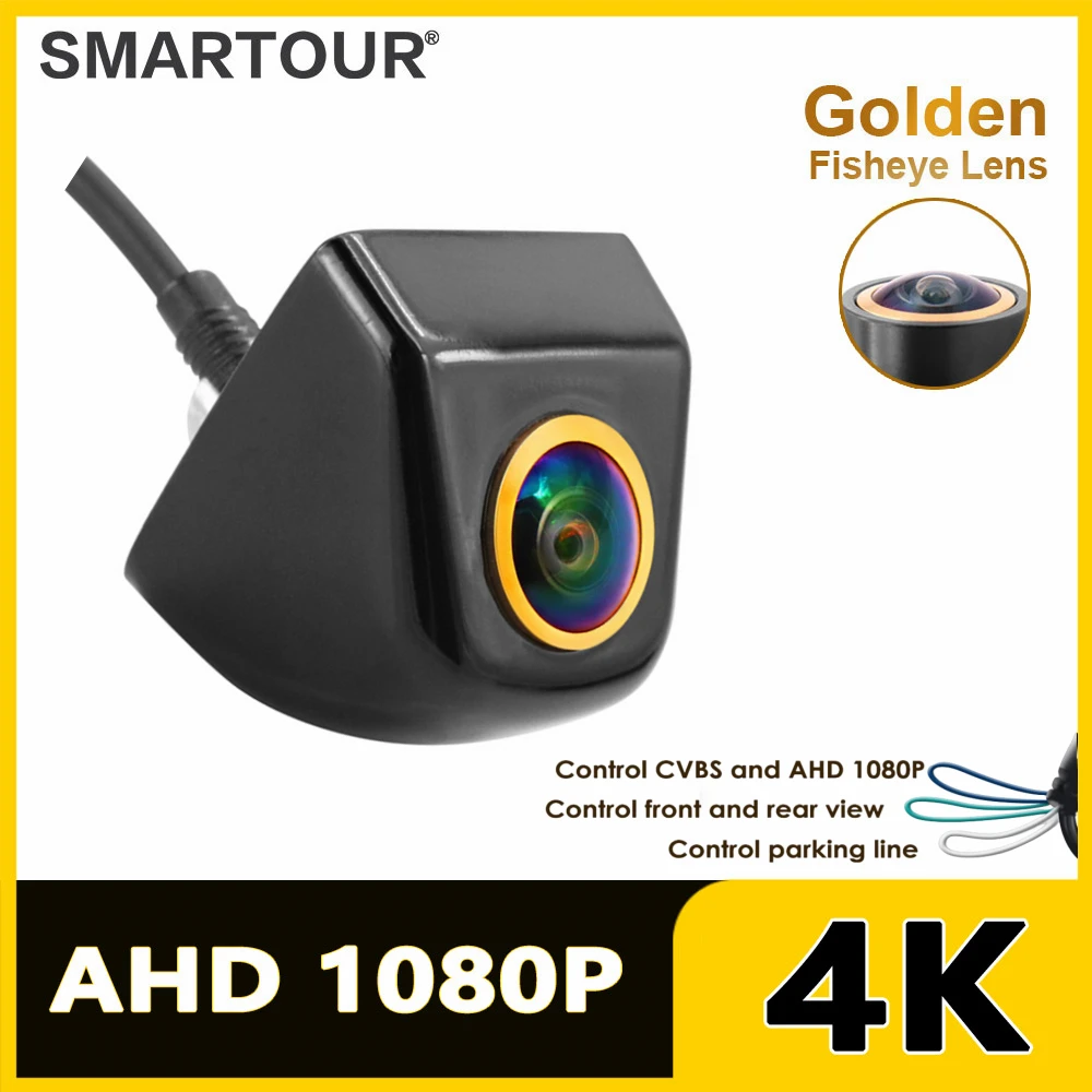 Rear view camera AHD 180 Degree Fisheye Lens Night Vision 1080P AHD Vehicle Rear View Camera Metal 4 PIN For Android DVD