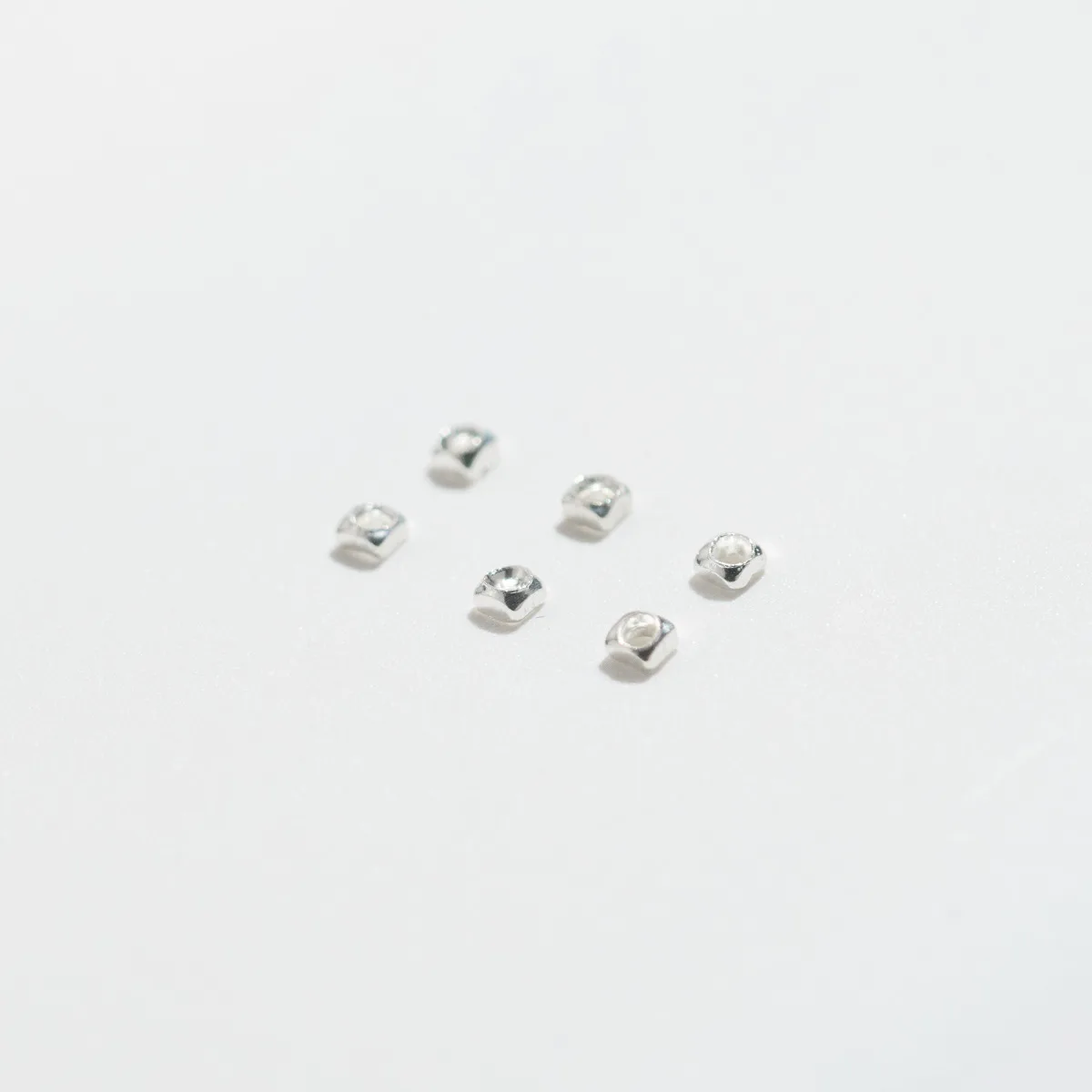 1g(about 58pcs)/Lot 925 Sterling Silver Square Geometric Loose Beads 1.8mm Small Beading Necklace Bracelets Spacers DIY Jewelrys 4