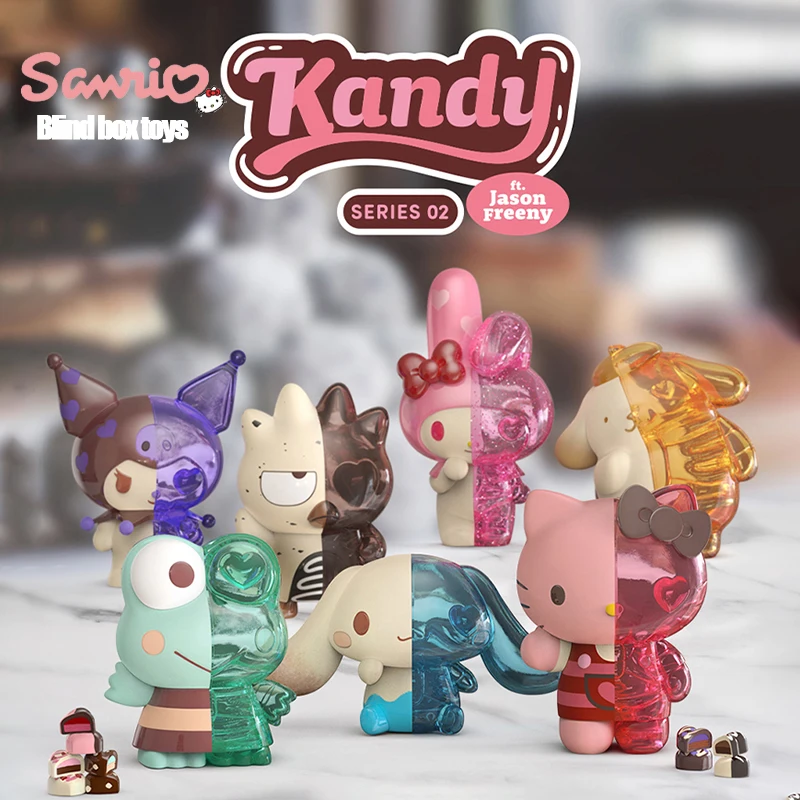 Genuine Sanrio Anime Candy Series Blind Box Half-Skeleton Cartoon Kuromi / Cinnamoroll Mini Model Kids Giocattoli Da Collezione Regali