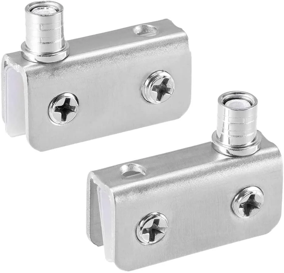 Door Cupboard Hinge Adjustable Clamp Pivot Clip For 5-8mm/0.2-0.32" Thinkness Glass For Treatment Resistance Rustless 2pcs