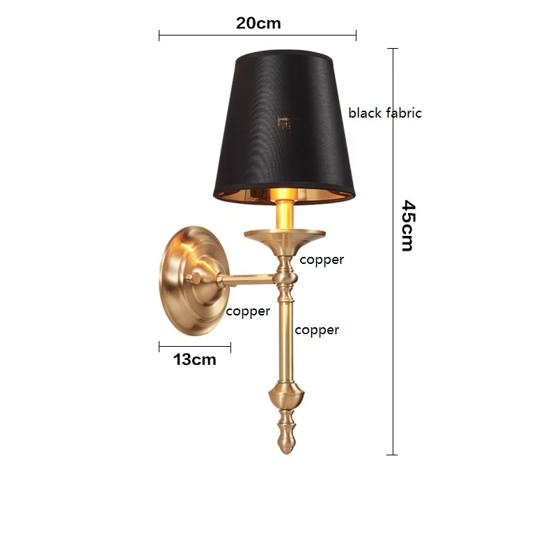 LED Wall Lamp IWHD Europe Vintage Fabric For Bedroom Living Room Decoration Iron Indoor Sconces Applique Murale
